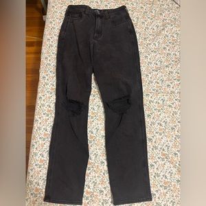 NWOT Hollister washed black Distressed mom Jeans